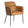 Chaise de salle à manger rembourrée aspect cuir et métal noir - Teresa