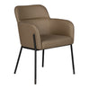 Chaise de salle à manger rembourrée aspect cuir et métal noir - Teresa