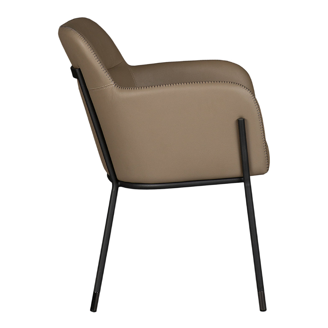 Chaise de salle à manger rembourrée en cuir - Teresa