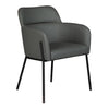 Chaise de salle à manger rembourrée aspect cuir et métal noir - Teresa