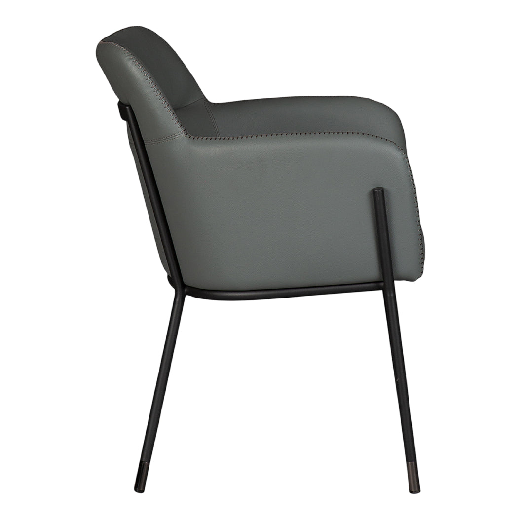 Chaise de salle à manger rembourrée en cuir - Teresa