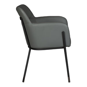 Chaise de salle à manger rembourrée en cuir - Teresa