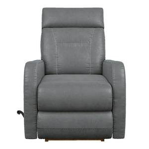 Fauteuil berçant et inclinable en cuir gris - Lennon