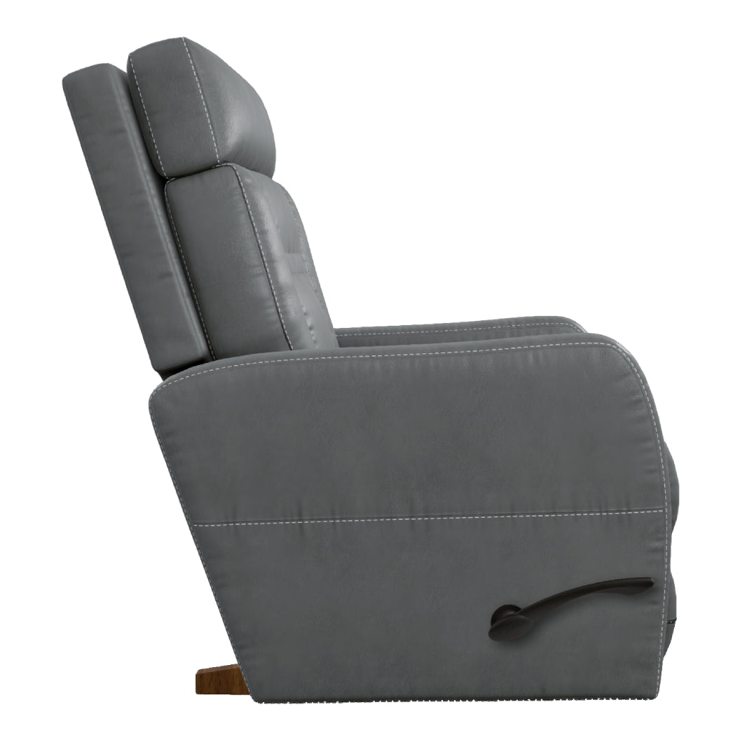Fauteuil berçant et inclinable en cuir gris - Lennon