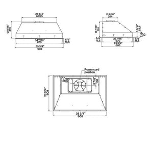Hotte encastrable 34 po Inox - Massimo Pro 600 CFM