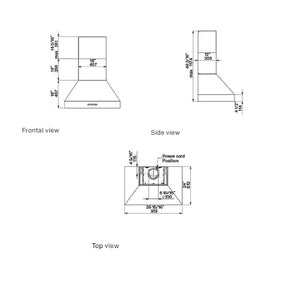 Hotte murale 36 po Inox Pyramid Pro 600 CFM - NRS