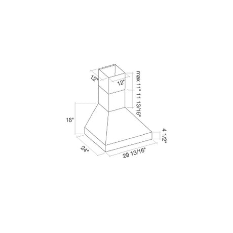 Hotte murale 30 po Inox - Pyramid Pro 600 CFM