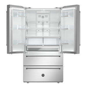 Réfrigérateur porte française 36 po, 22,5 pi³ Inox 4 portes - Héritage avec machine à glaçons