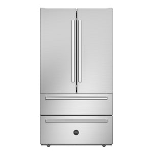 Réfrigérateur porte française 36 po, 22,5 pi³ Inox 4 portes - Héritage avec machine à glaçons