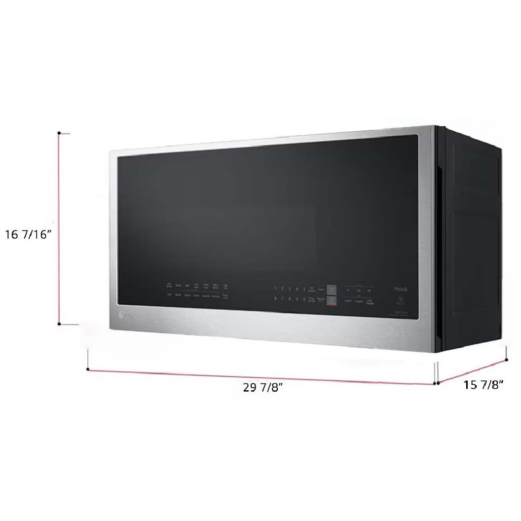 Micro-ondes à hotte intégrée 30 po, 2 pi³ Inox avec Wi-Fi