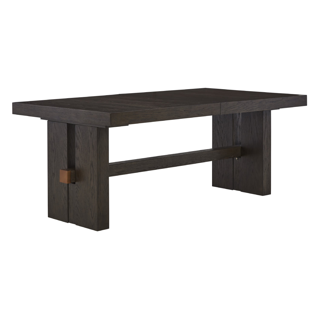 Table de salle à manger bois brune foncée extensible - Burkhaus
