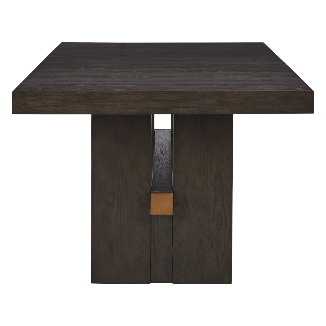 Table de salle à manger bois brune foncée extensible - Burkhaus