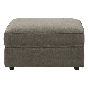 Ottoman avec rangement OPhannon en tissu gris