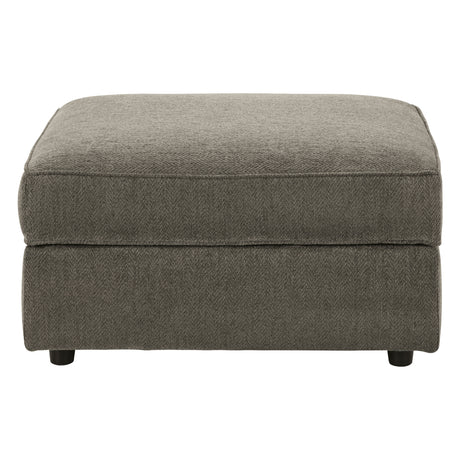 Ottoman avec rangement OPhannon en tissu gris