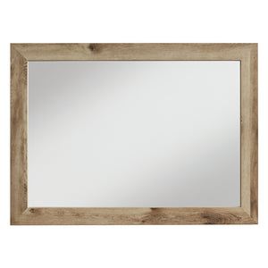 Miroir de bureau en bois et placage brun clair - Hyanna