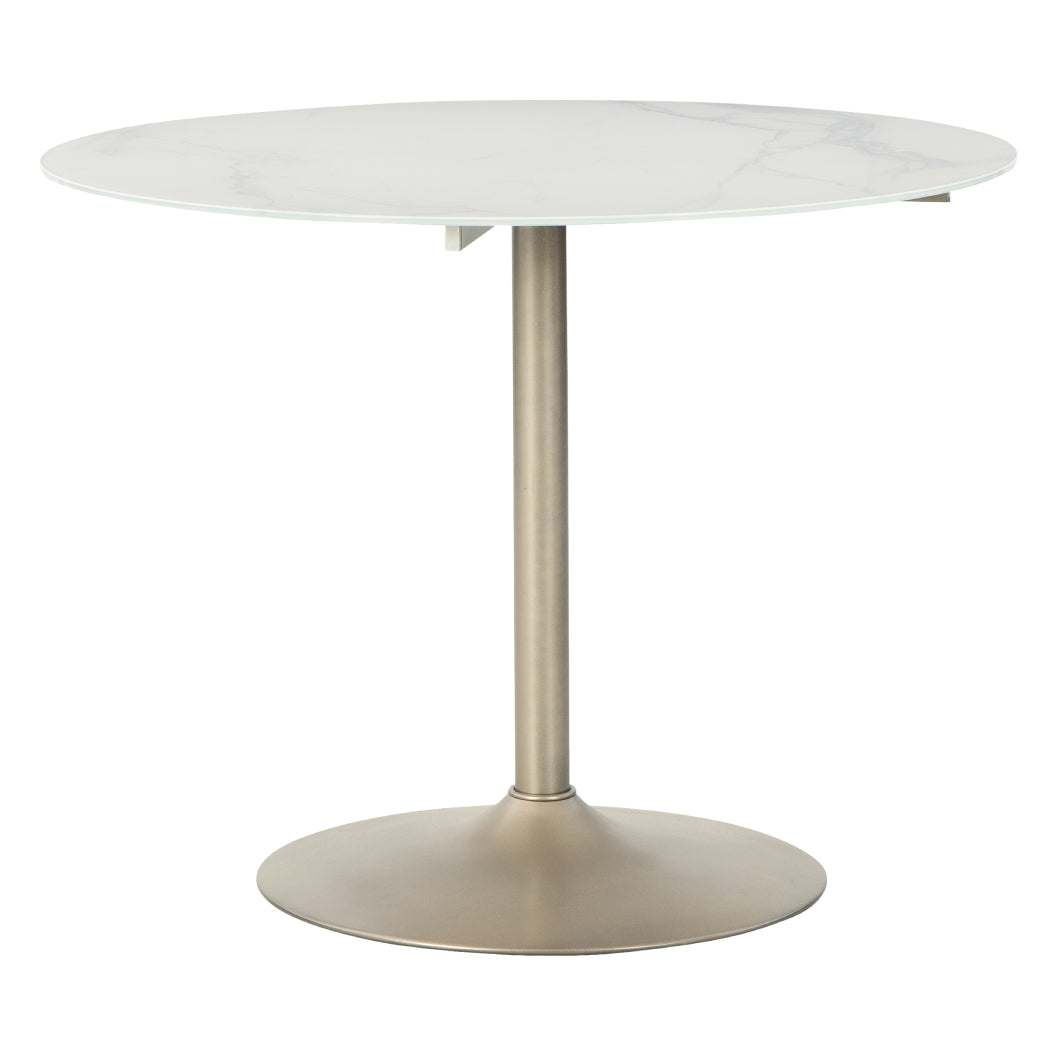 Table de salle à manger en verre marbré blanche - Barchoni