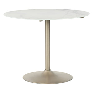 Table de salle à manger en verre marbré blanche - Barchoni