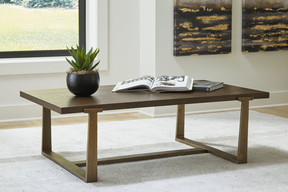 Table basse Balintmore en placage et aluminium