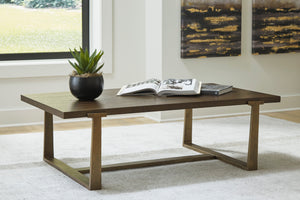 Table basse Balintmore en placage et aluminium