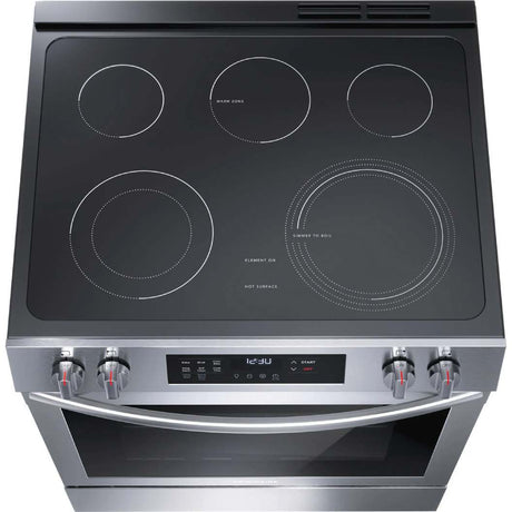 Cuisinière électrique à commandes frontales 30 po, 5,3 pi³ Inox avec 5 éléments