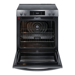 Cuisinière électrique encastrable 30 po, 6,2 pi³ Inox noir avec Convection totale, Air Fry et Sans préchauffage