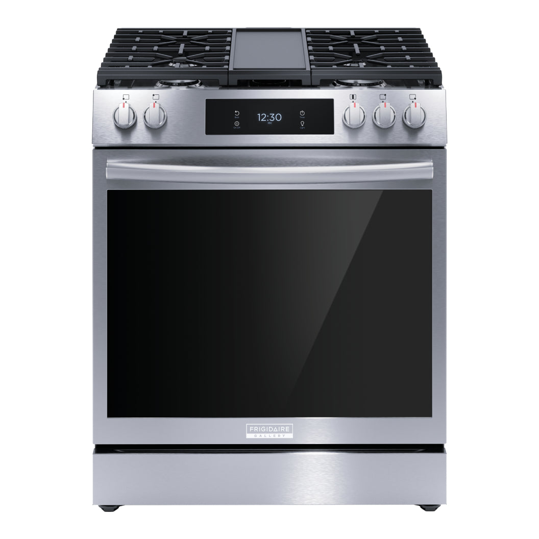 Cuisinière au gaz 30 po, 6,0 pi³ Inox avec Convection totale, Air Fry et plaque de cuisson intégrée