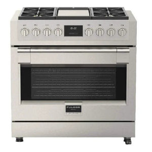 Cuisinière au gaz autoportante 36 po, 5,2 pi³ Inox - Sofia Pro avec 4 brûleurs et une plaque centrale