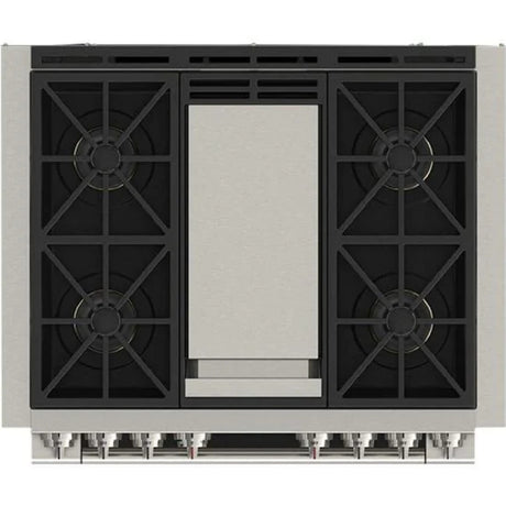 Cuisinière au gaz autoportante 36 po, 5,2 pi³ Inox - Sofia Pro avec 4 brûleurs et une plaque centrale