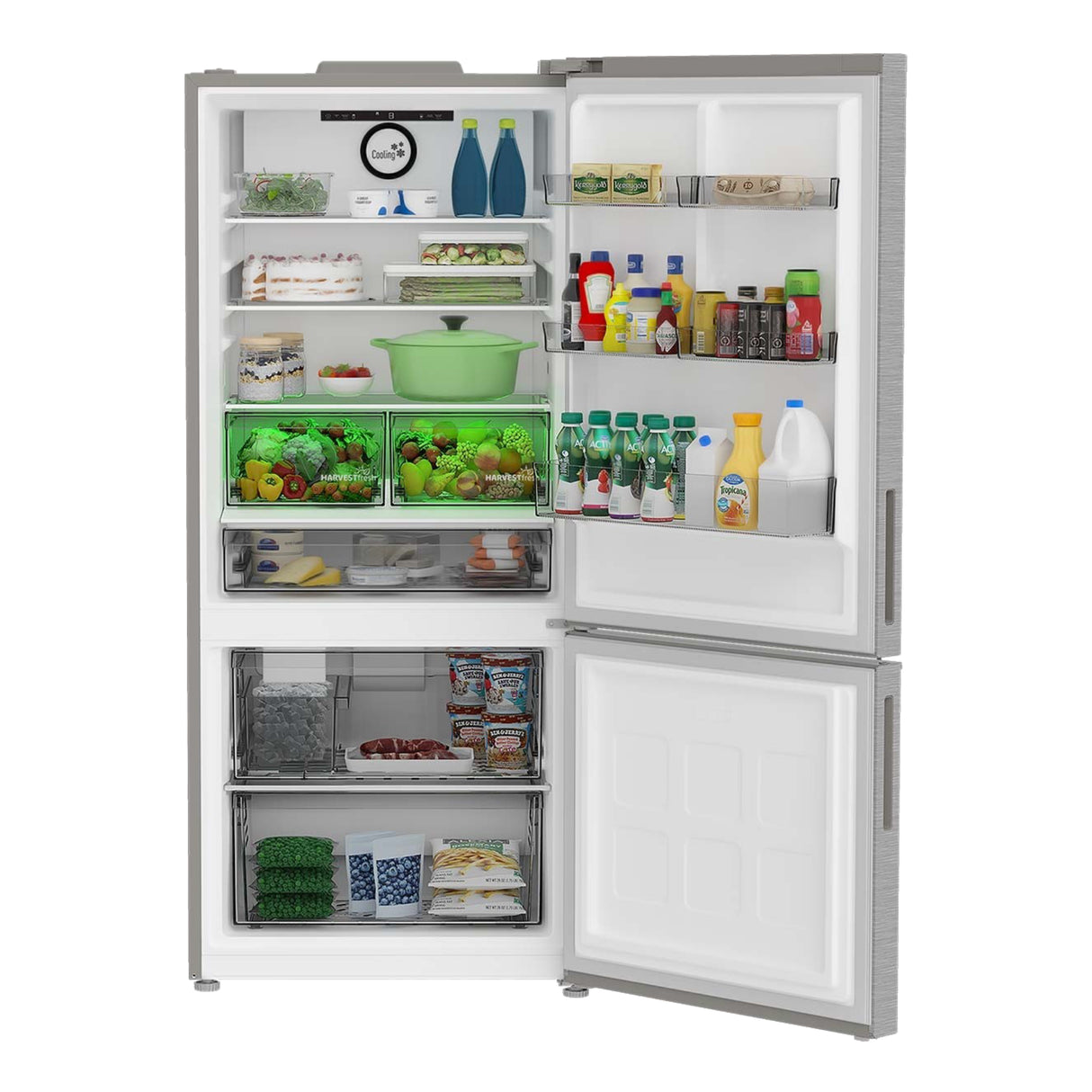Réfrigérateur congélateur bas encastré Inox 30po