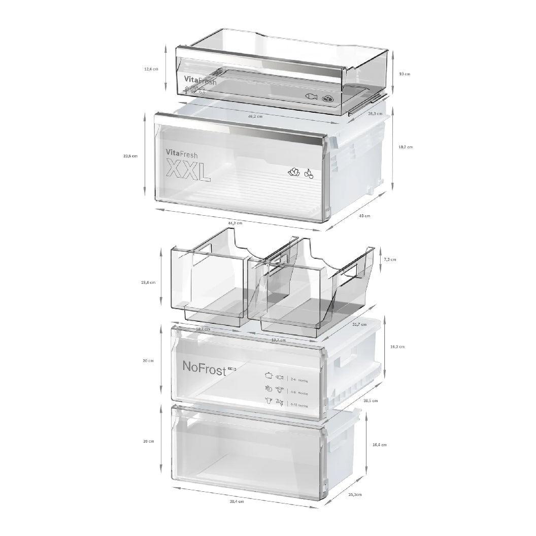Réfrigérateur encastrable à congélateur inférieur 24 po, 12,8 pi³ Blanc - Série 800