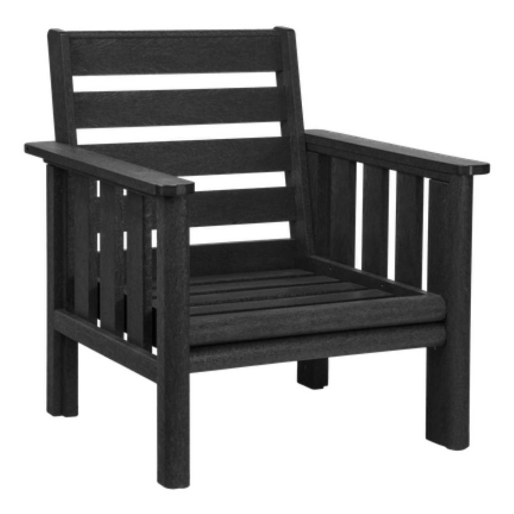 Chaise extérieure noire en plastique recyclé - Stratford