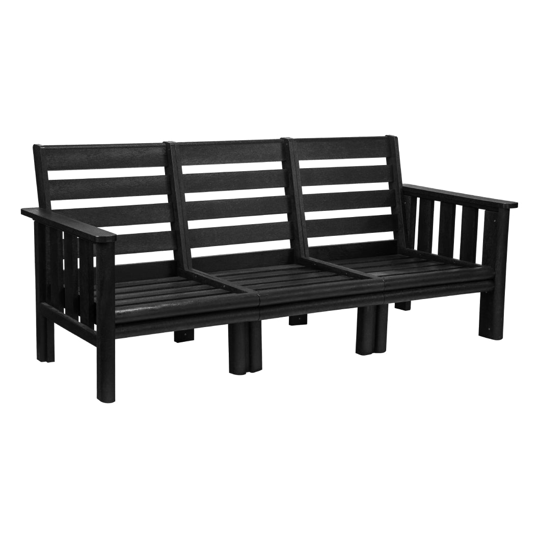 Sofa extérieur en plastique recyclé noir - Stratford