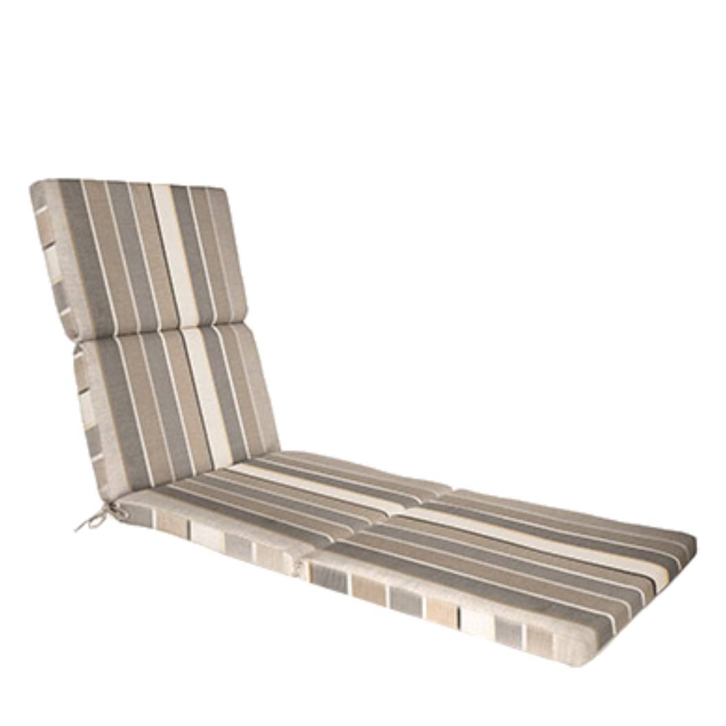 Coussin pour chaise longue gris-beige-brun tissu Sunbrella