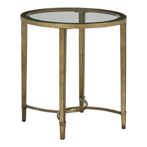 Table de bout Copia en verre et métal argenté