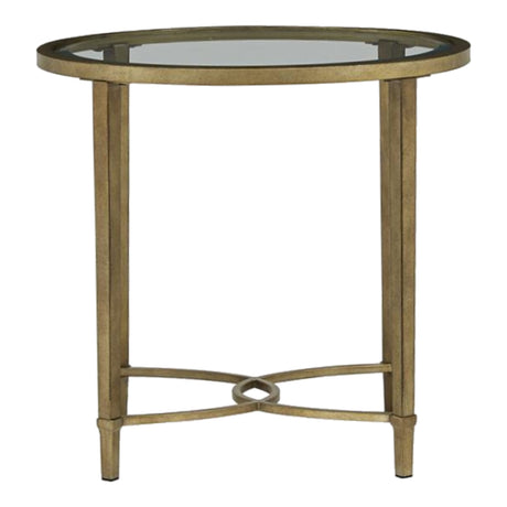 Table de bout Copia en verre et métal argenté