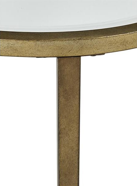 Table de bout Copia en verre et métal argenté
