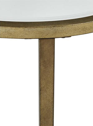 Table de bout Copia en verre et métal argenté