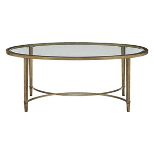 Table basse Copia en verre et métal argenté