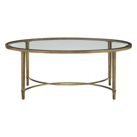 Table basse Copia en verre et métal argenté