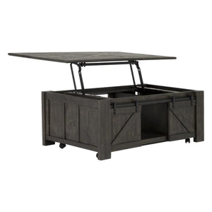 Table basse Garrett en bois gris foncé rustique