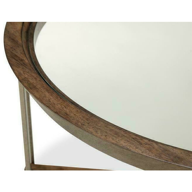 Table de bout Elora en verre et en bois noyer