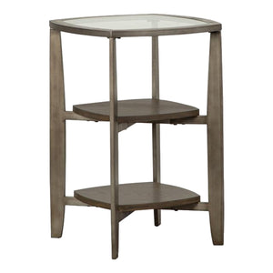 Table de bout Ardis en verre trempé et bois brun