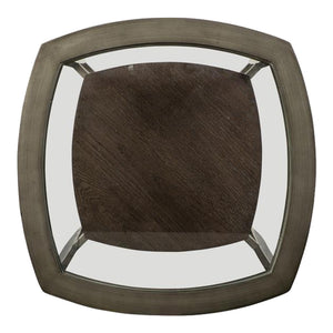 Table de bout Ardis en verre trempé et bois brun