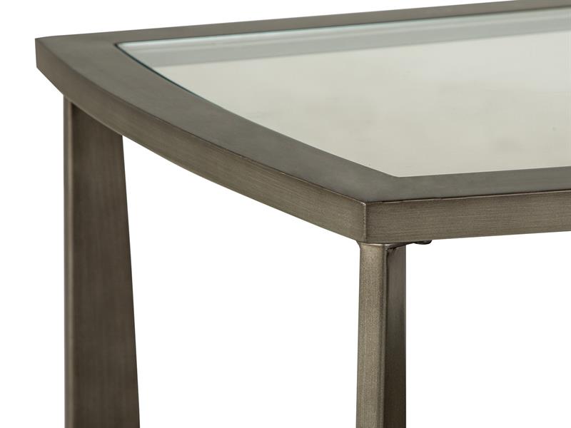 Table console Ardis en verre trempé et bois brun