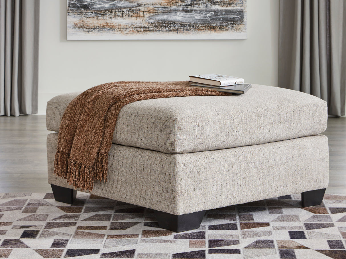Ottoman surdimensionné Mahoney en tissu beige