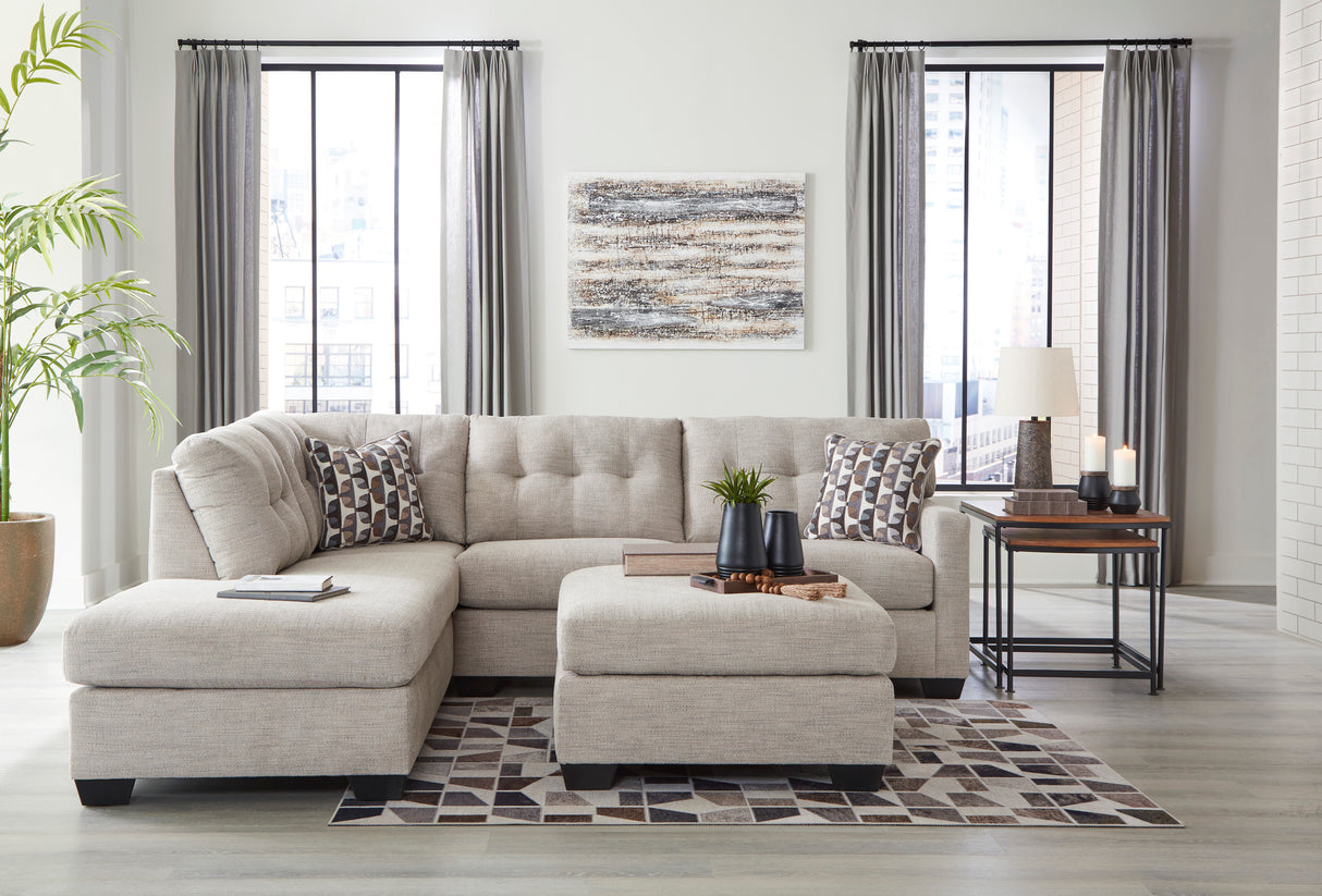 Ottoman surdimensionné Mahoney en tissu beige