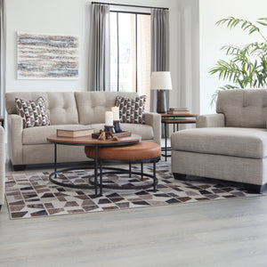 Sofa-lit double beige pâle tissu - Mahoney