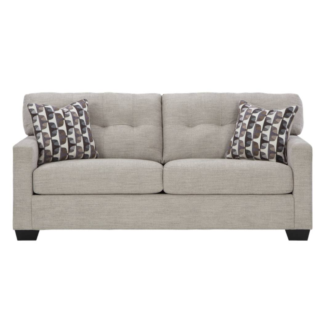 Sofa-lit double beige pâle tissu - Mahoney
