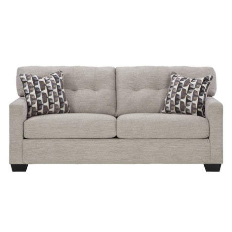 Sofa-lit double beige pâle tissu - Mahoney