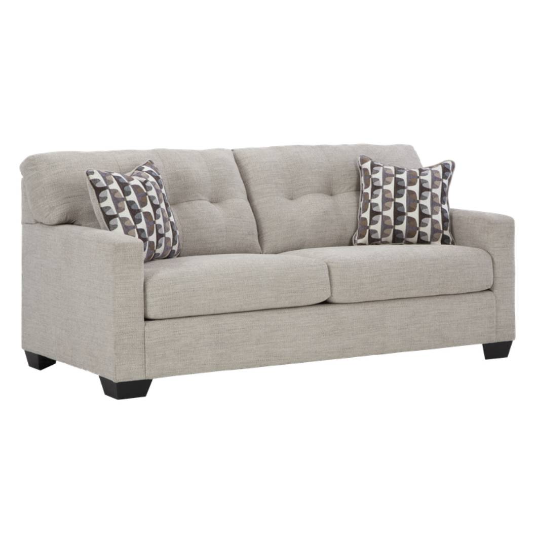 Sofa-lit double beige pâle tissu - Mahoney